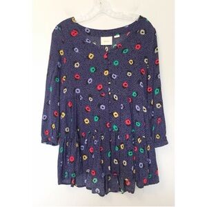 Maeve by Anthropologie Navy Printed Top – Size Small